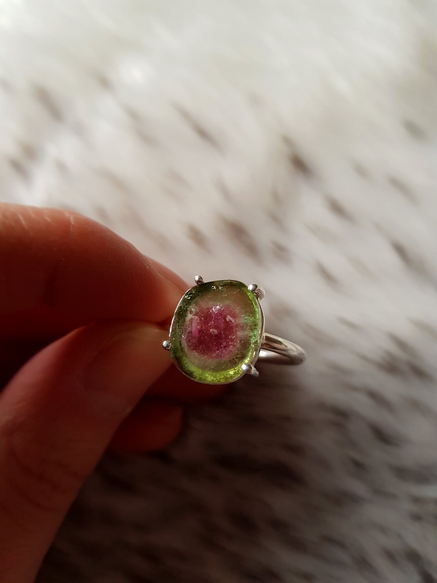 Watermelon Tourmaline Ring
