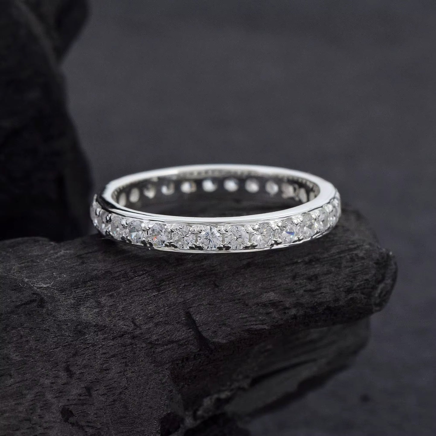 Moissanite Pavé Eternity Ring