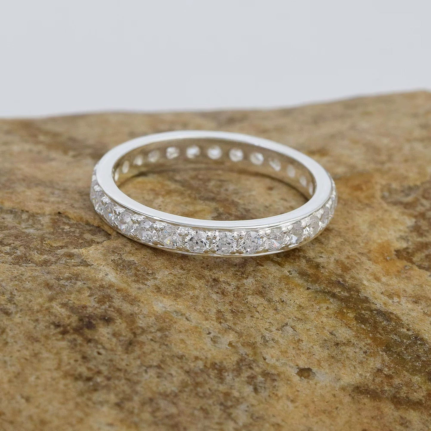 Moissanite Pavé Eternity Ring