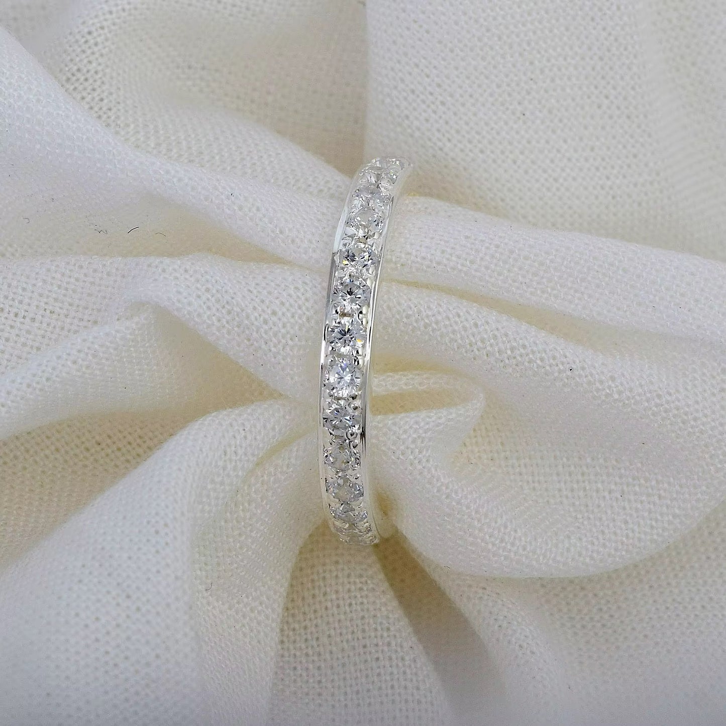Moissanite Pavé Eternity Ring