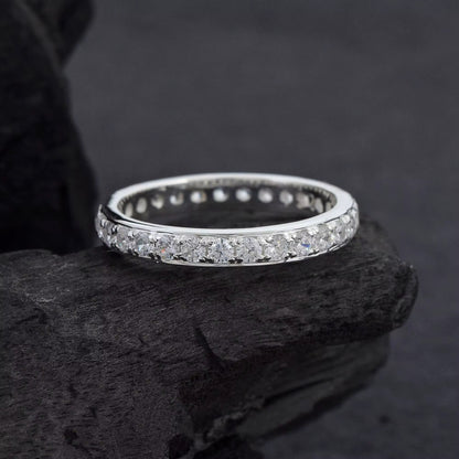 Moissanite Pavé Eternity Ring